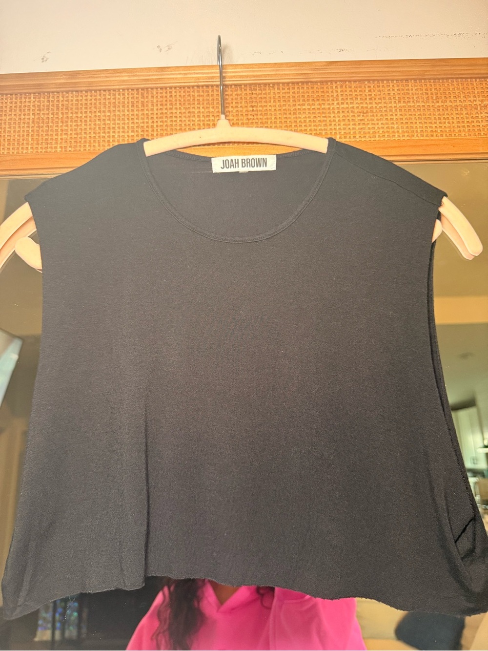 Joah Brown Modal Crop Top Black - Picture 2 of 7